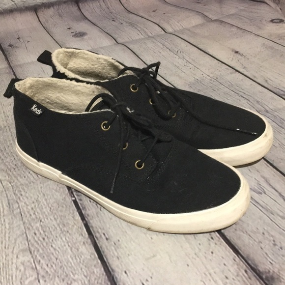 Keds mid tops black lace up sneakers Sz 6.5 - Picture 2 of 8